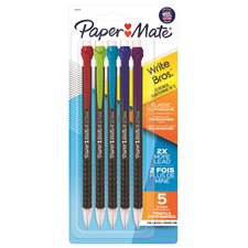 Write Bros® Paper Mate® Mechanical Pencil pack of 5 assorted patterns and colours