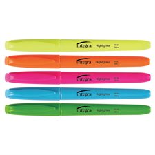 Integra Highlighters Package of 5 assorted