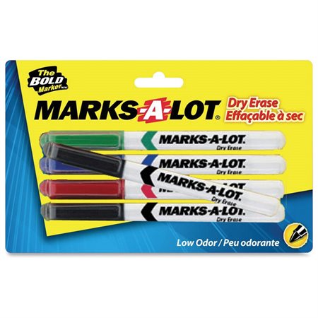 Marks-A-Lot 4-Color Dry Erase Marker