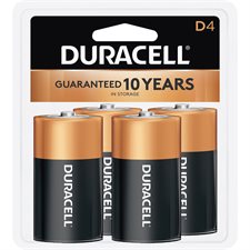 Coppertop Alkaline Batteries D Package of 4