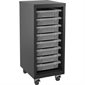 Mobile Storage Cabinets with Bins 15 x 18 x 36 in. H black