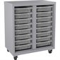 Mobile Storage Cabinets with Bins 30 x 18 x 36 in. H platinum
