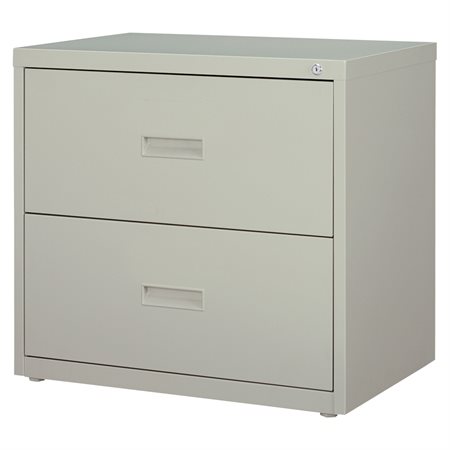 Lateral File 2 drawers. 30 x 19 x 28 in. H. light grey