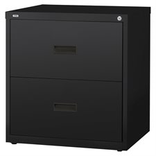 Lateral File 2 drawers. 30 x 19 x 28 in. H. black
