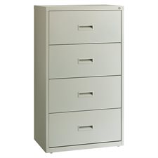 Lateral File 4 drawers. 30 x 19 x 52-1/2 in. H. light grey