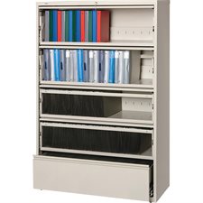 Fortress Serie Lateral File 5 drawers. 42 x 19 x 69 in. H. putty