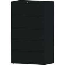 Fortress Serie Lateral File 5 drawers. 42 x 19 x 69 in. H. black