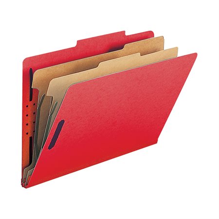 Classification Folders with Fasteners Legal size, 2 dividers red