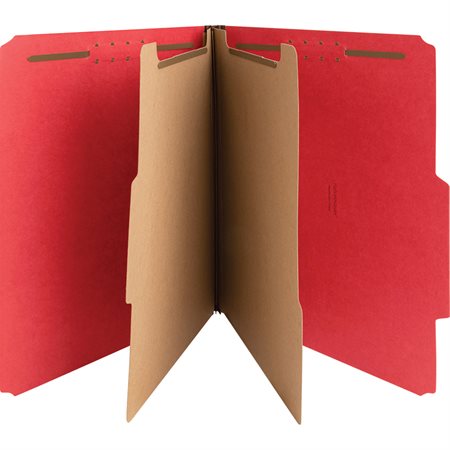 Chemises de classement avec fixateurs Format lettre, 2 diviseurs rouge