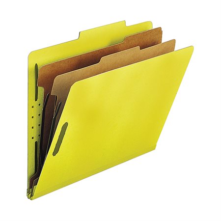 Classification Folders with Fasteners Letter size, 2 dividers yellow