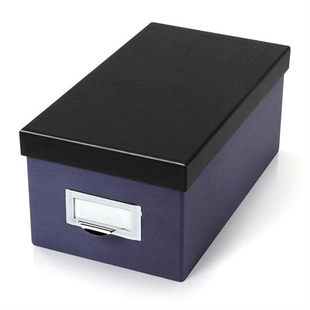 Index Card Storage Box 4 x 6  in. indigo and black