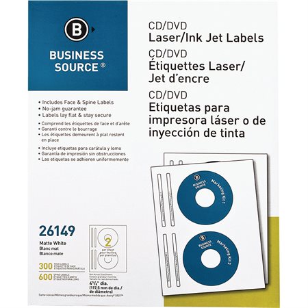 Étiquettes Premium pour CD / DVD Paquet de 300
