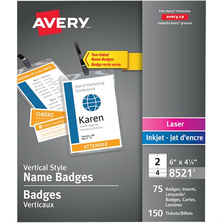 Vertical Style Name Badges with Lanyard