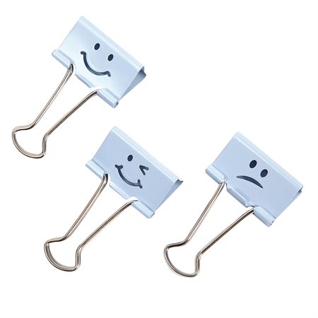 Pince-notes repliables Emoji 32 mm bleu