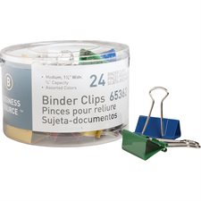 Binder Clips Assorted colours 1-1/4" (pkg 24)