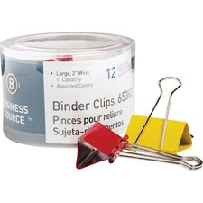 Binder Clips Assorted colours 2" (pkg 12)