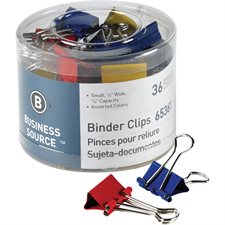 Binder Clips Assorted colours 3/4" (pkg 36)