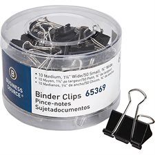 Binder Clips Black assorted sizes (pkg 60)