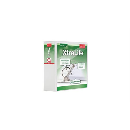 Reliure  XtraLife® ClearVue® Locking Slant-D® 4 po blanc