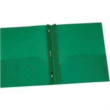 Poly Portfolio With fasteners. 135-sheet capacity green