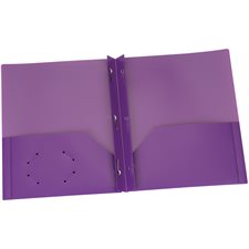 Poly Portfolio With fasteners. 135-sheet capacity purple