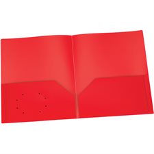 Poly Portfolio No fasteners. 100-sheet capacity red
