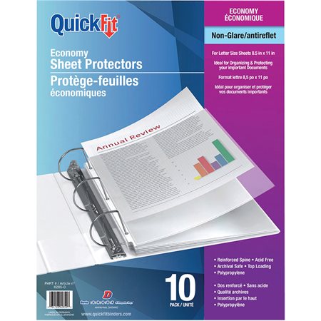 Economy Weight Sheet Protectors non-glare (pkg 10)