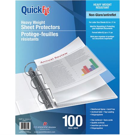 Heavyweight Sheet Protectors Letter size non-glare (box 100)