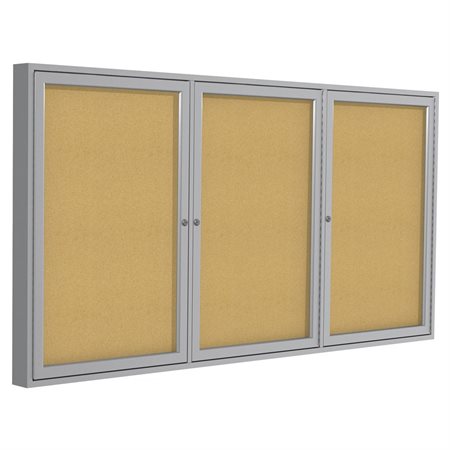 3-Door Enclosed Indoor Bulletin Board