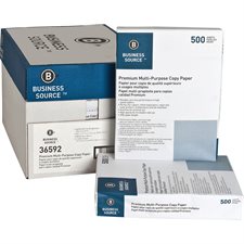 BUSINESS SOURCE® Copy paper Box of 5,000 (10 packs of 500) letter, 3-holed punched