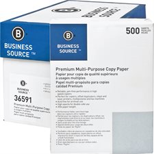 BUSINESS SOURCE® Copy paper Box of 5,000 (10 packs of 500) letter