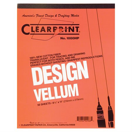 Bloc de papier vélin Clearprint 8,5 x 11 po.
