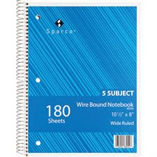 Exercise Book 5 subjects, 360 pages wide ruled