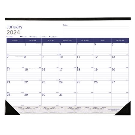 DuraGlobe Monthly Desk Pad Calendar (2024)