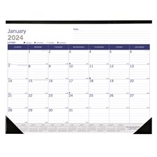 DuraGlobe Monthly Desk Pad Calendar (2024) English