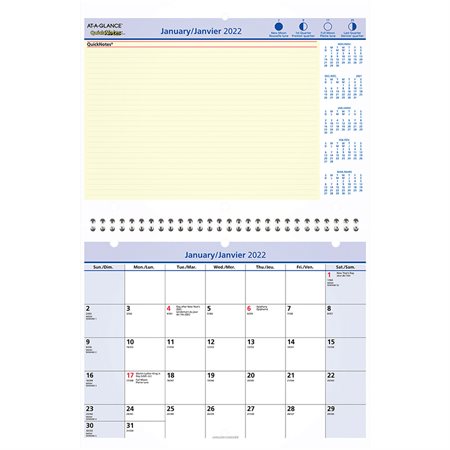2024 AT-A-GLANCE QuickNotes Wall Desk Calendar