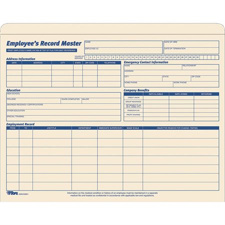 Employee Record Master File Jackets