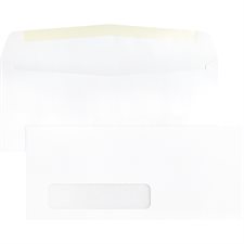 Enveloppe blanche Standard. Avec fenêtre. #10. 4-1/8 x 9-1/2 po.