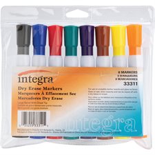 Dry Erase Whiteboard Marker Package of assorted colours pkg 8