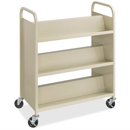 Steel Shelf Double-Sided Book Carts, 6-Shelf Cart