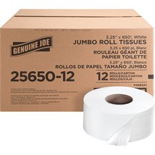 Rouleaux de papier hygiénique Jumbo 3 1/4 po x 650 pi (pqt 12)