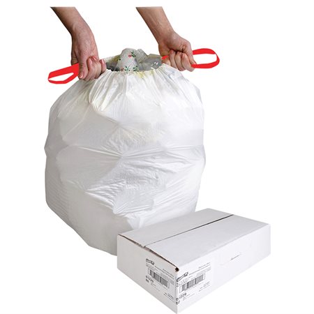 Sac à ordures à cordon flexible 24 x 25-1 / 8 po blanc (bte 60)