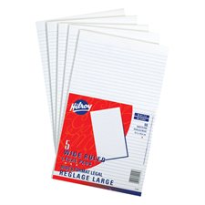 White Figuring Pad Ruled 5/16". Package of 5. 8-3/8 x 14"