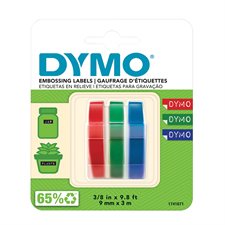 Embossing tapes Package of 3 refills red, blue, green
