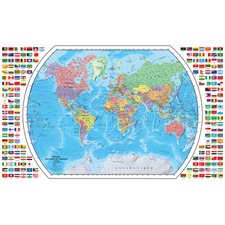 Carte du monde plastifiée français