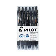 G2 Retractable Roller Pen 0.7 mm. Box of 6 black