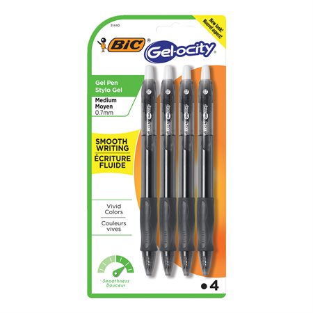 Gel-Ocity™ Original Retractable Rollerball Pens Pack of 4. black