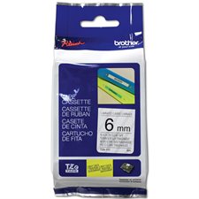P-Touch TZe Printing Tape Cassette 6 mm black on clear