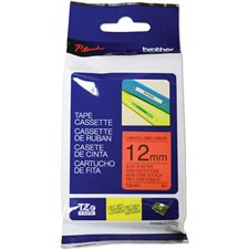 P-Touch TZe Printing Tape Cassette 12 mm black on red