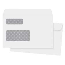 White Window T-4 Slip Envelopes Double window pkg 25
